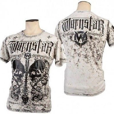 Wornstar Apparel Rock Clothing Transform Skull Distress Black Foil T Shirt