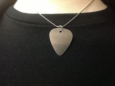 Silver guitar pick pendant deals